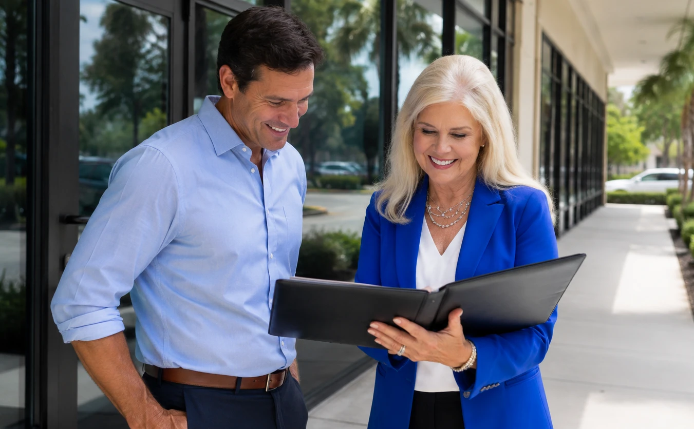 Liberty Savings Bank commercial lending — local banker meeting with business owner