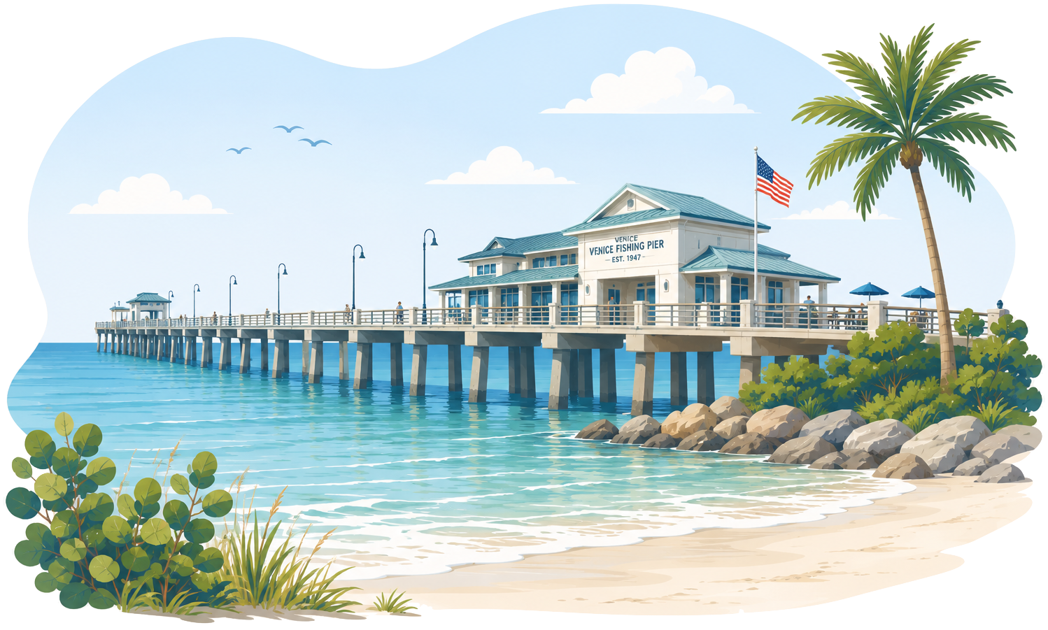 Venice Fishing Pier illustration