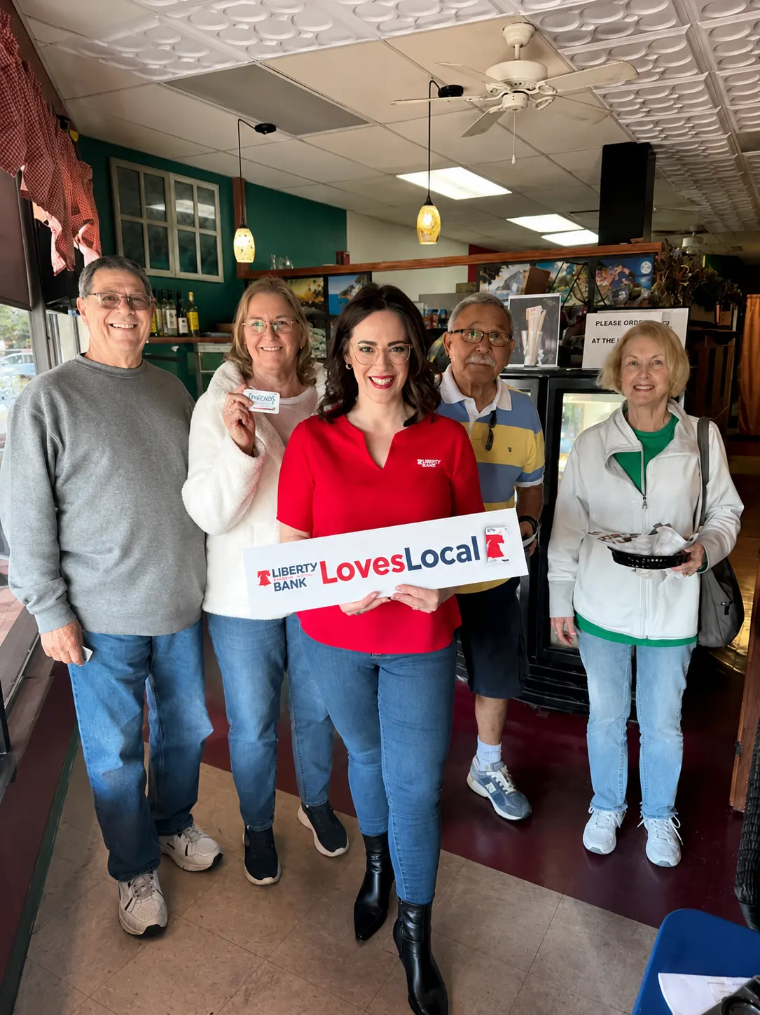 Liberty Savings Bank team connecting with local business owners